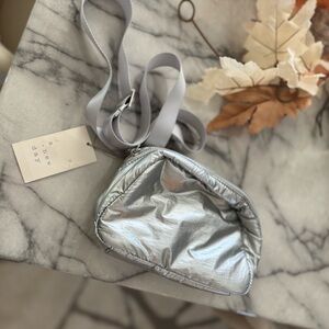 A new day NWT crossbody or shoulder Metallic Puffer Belt Bag